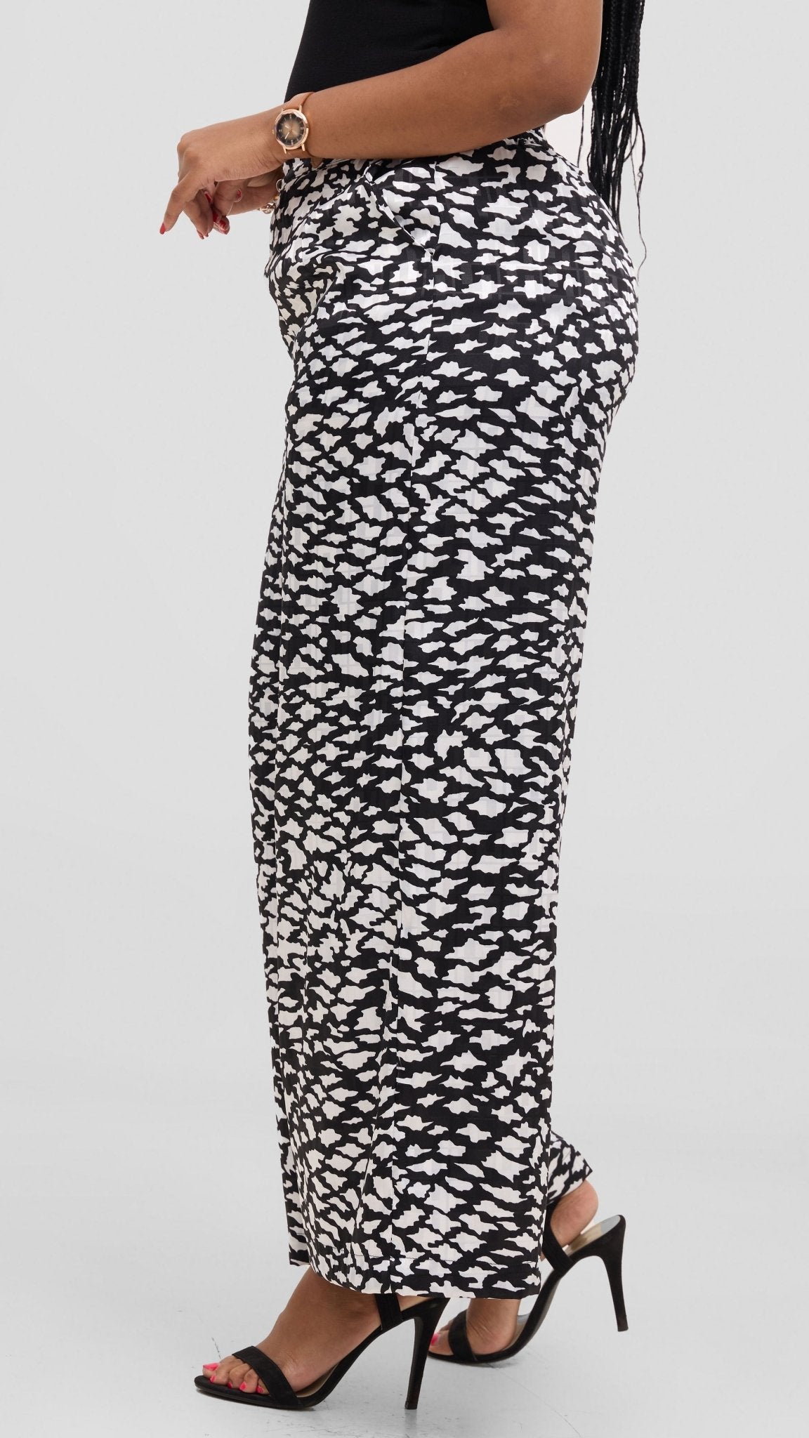 Vivo Samira Pants - Cream / Black Print - Shopzetu