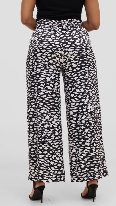 Vivo Samira Pants - Cream / Black Print - Shopzetu
