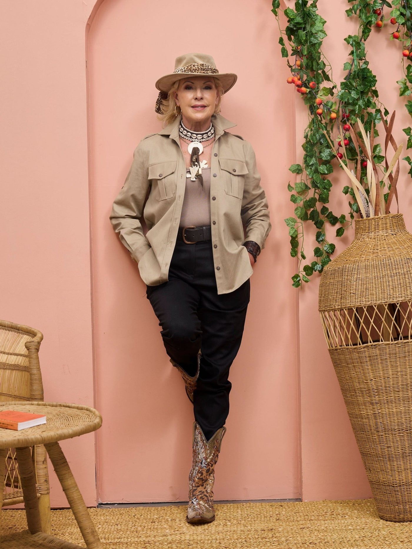 Safari Chui Heavy Shirt - Taupe - Shopzetu