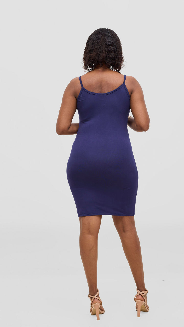 Vivo Rayon Jersey Slip Dress - Navy