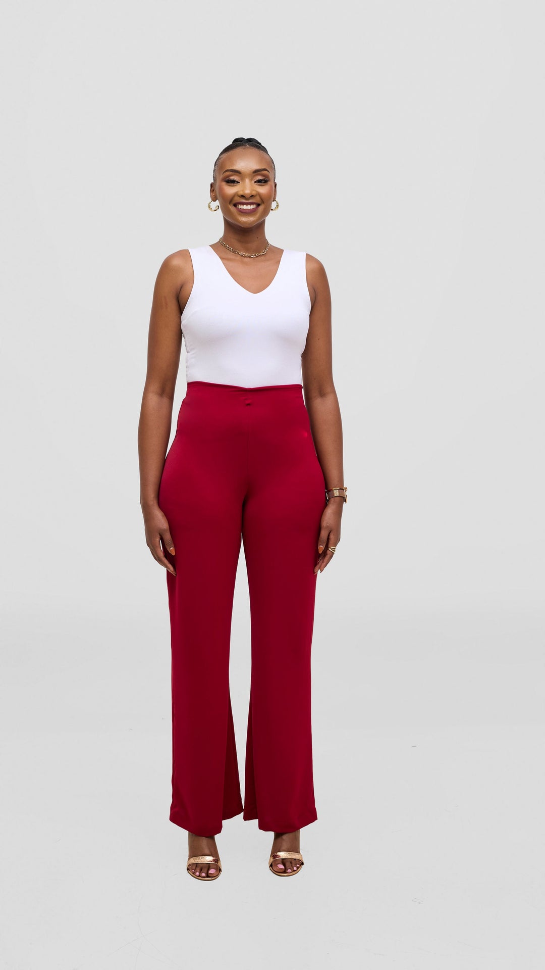 Vivo Talia Slim Pants - Maroon