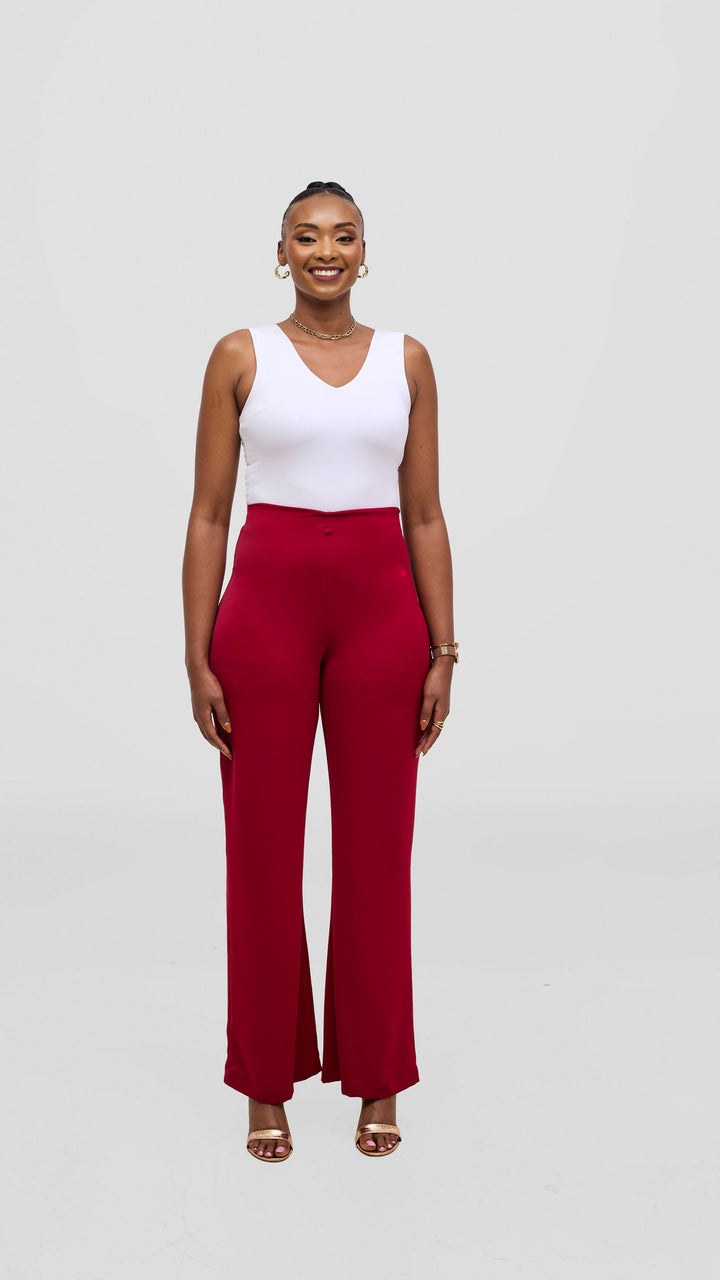 Vivo Talia Slim Pants - Maroon