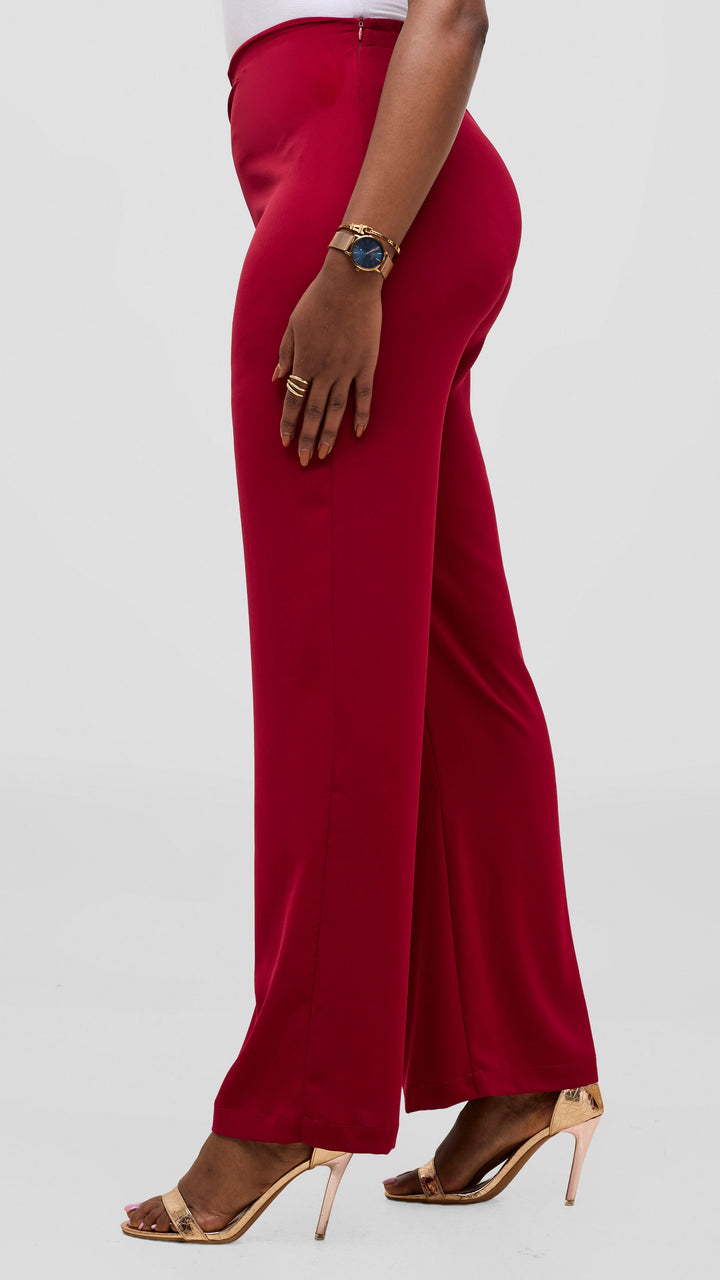 Vivo Talia Slim Pants - Maroon