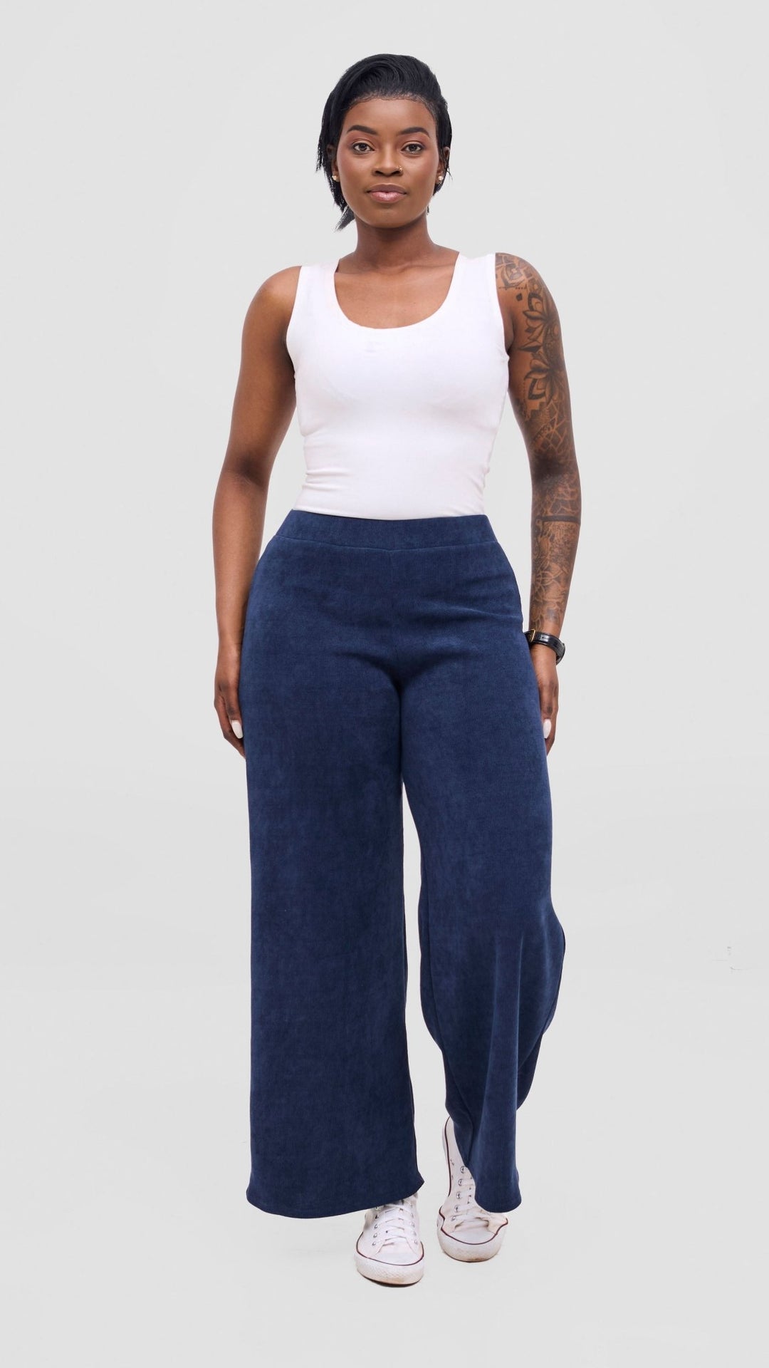 Vivo Selah Straight Leg Pants - Navy - Shopzetu