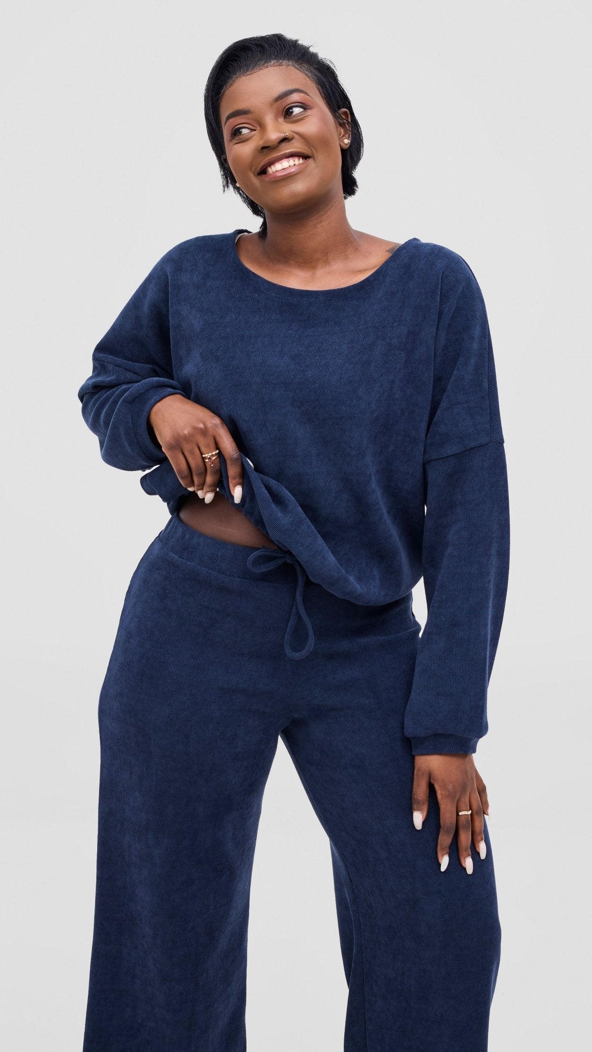 Vivo Selah Dolman Top - Navy - Shopzetu