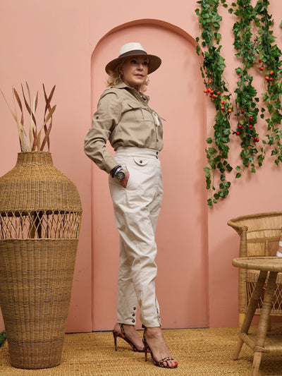 Safari Chui Jodhpur Pants - White Cloud - Shopzetu
