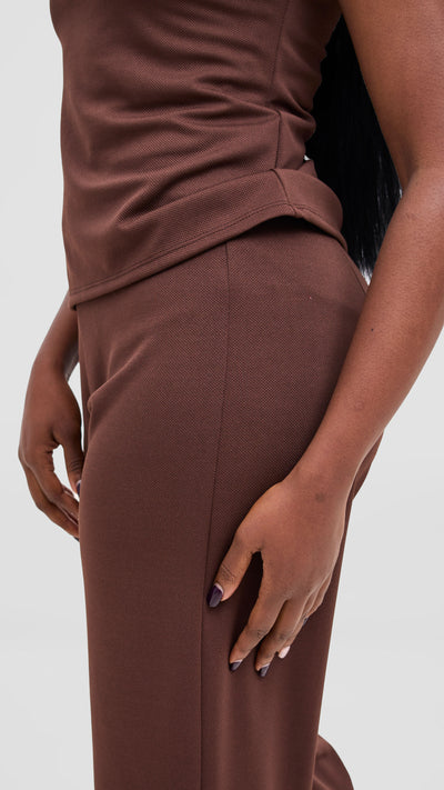Vivo Selah Mock Neck Top - Chocolate