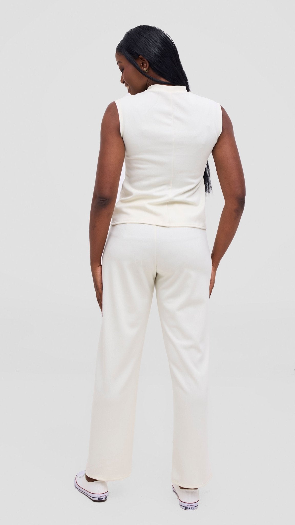 Vivo Selah Mock Neck Top - Buttermilk - Shopzetu