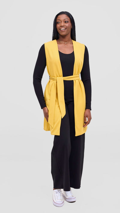 Vivo Selah Double Layered Coat - Mustard - Shopzetu