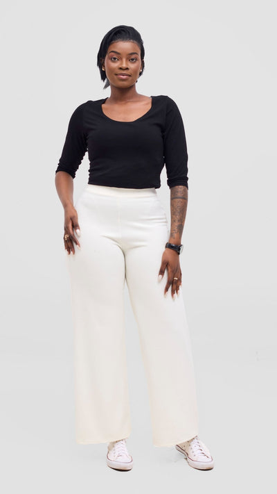 Vivo Selah Pallazo Pants - Buttermilk - Shopzetu