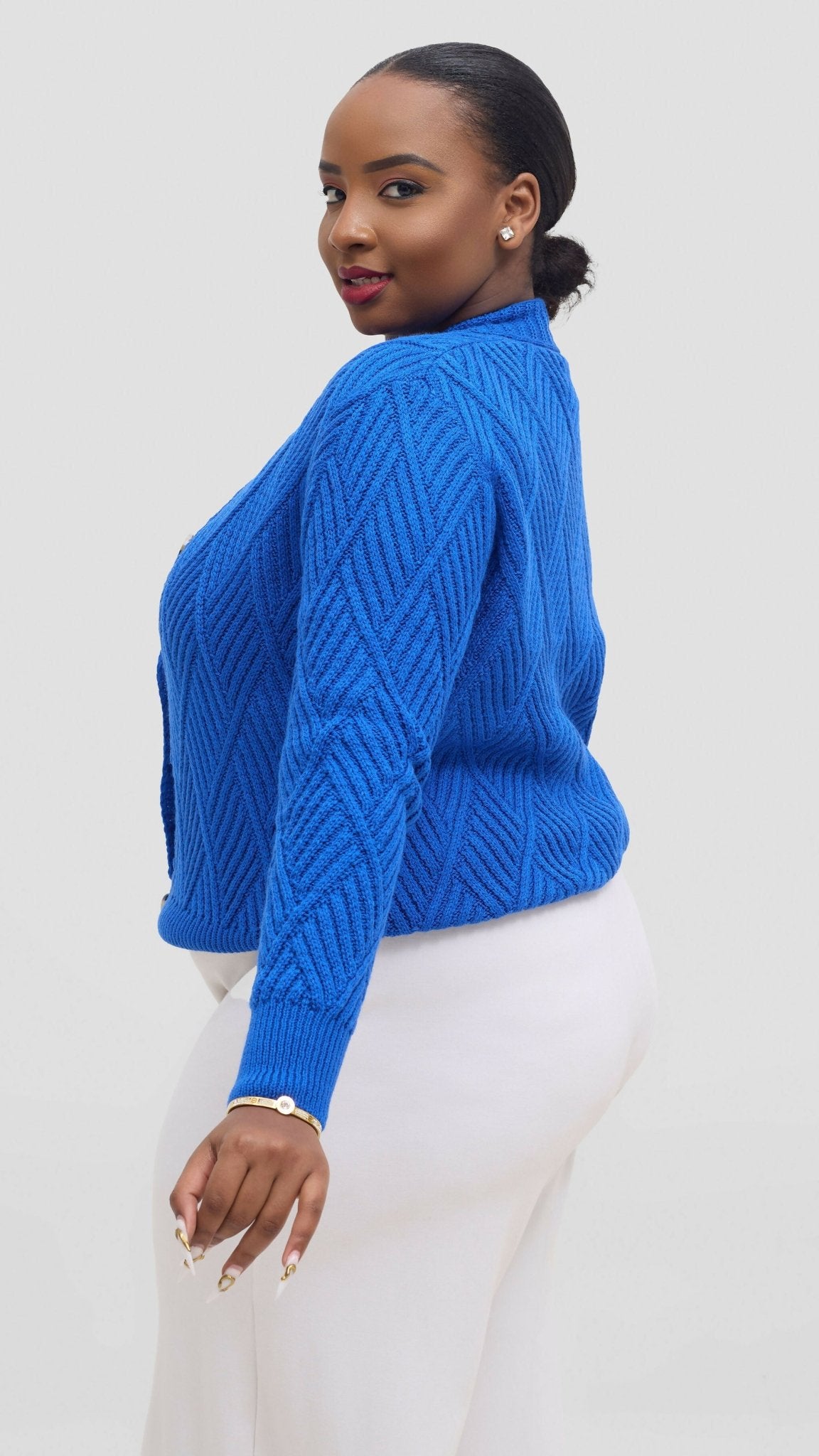 Fashion Frenzy Button Cardigan Sweater - Blue - Shopzetu