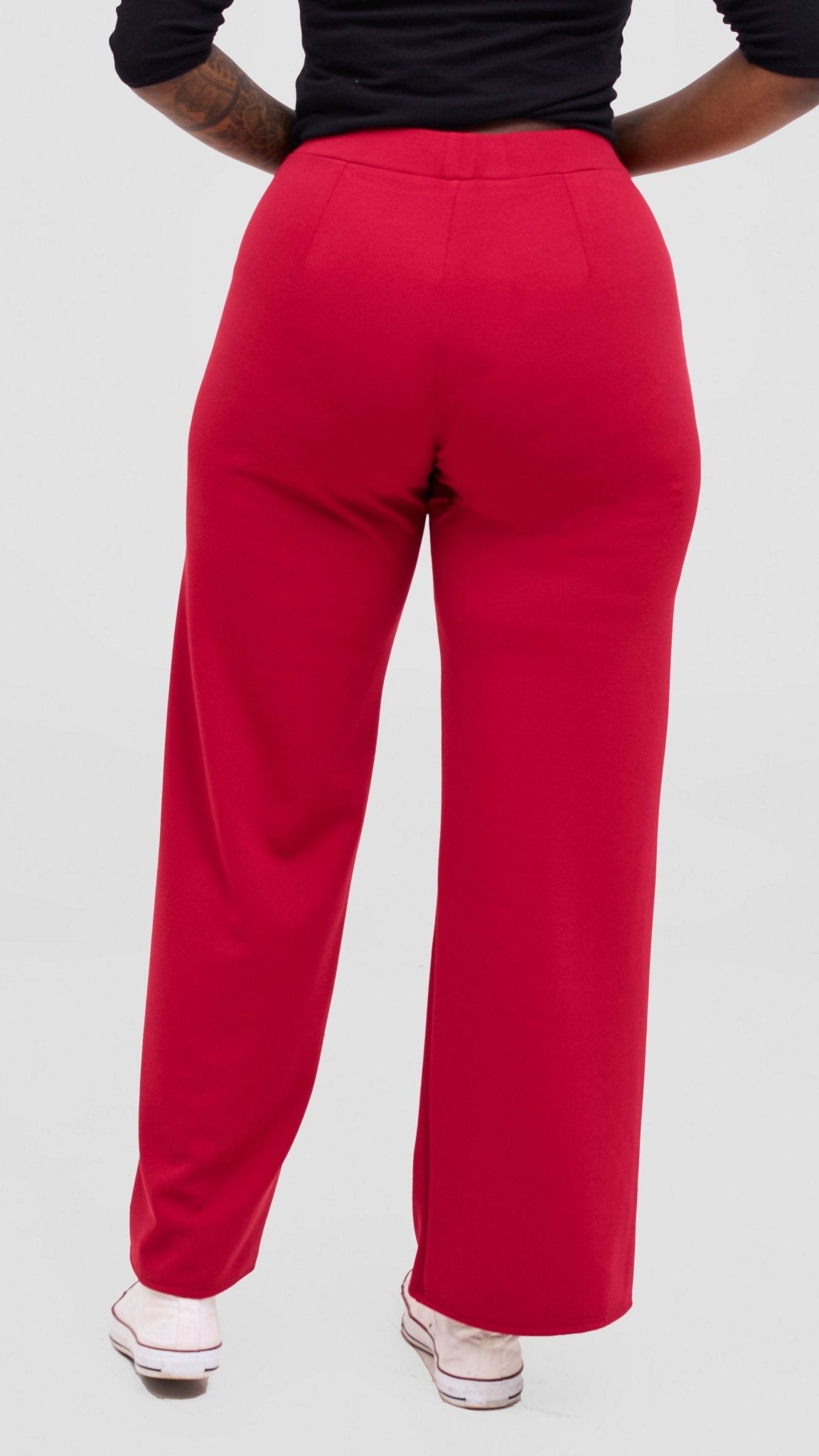 Vivo Selah Pallazo Pants - Dark Red - Shopzetu