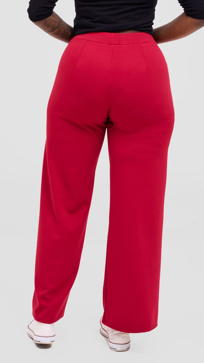 Vivo Selah Pallazo Pants - Dark Red - Shopzetu