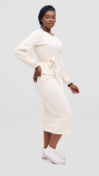 Vivo Selah Bishop Sleeve Top - Buttermilk - Shopzetu