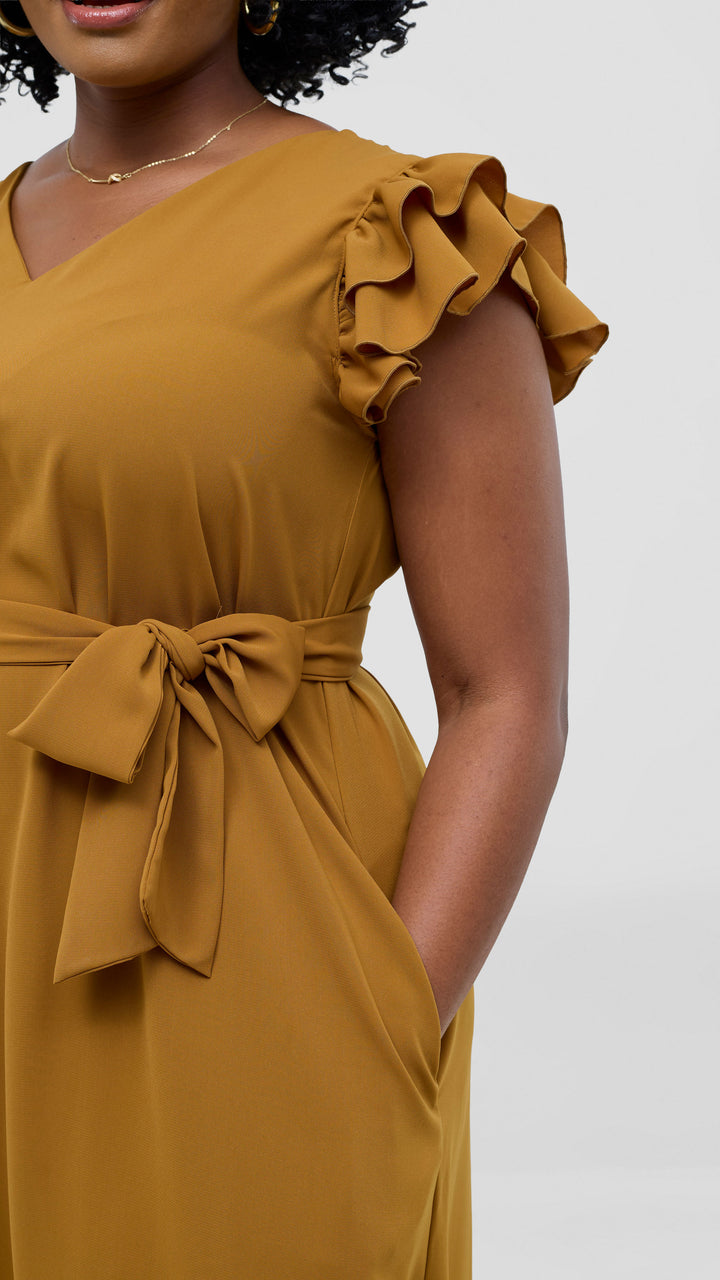 Vivo Nasinka A-Line Maxi Dress - Dark Mustard