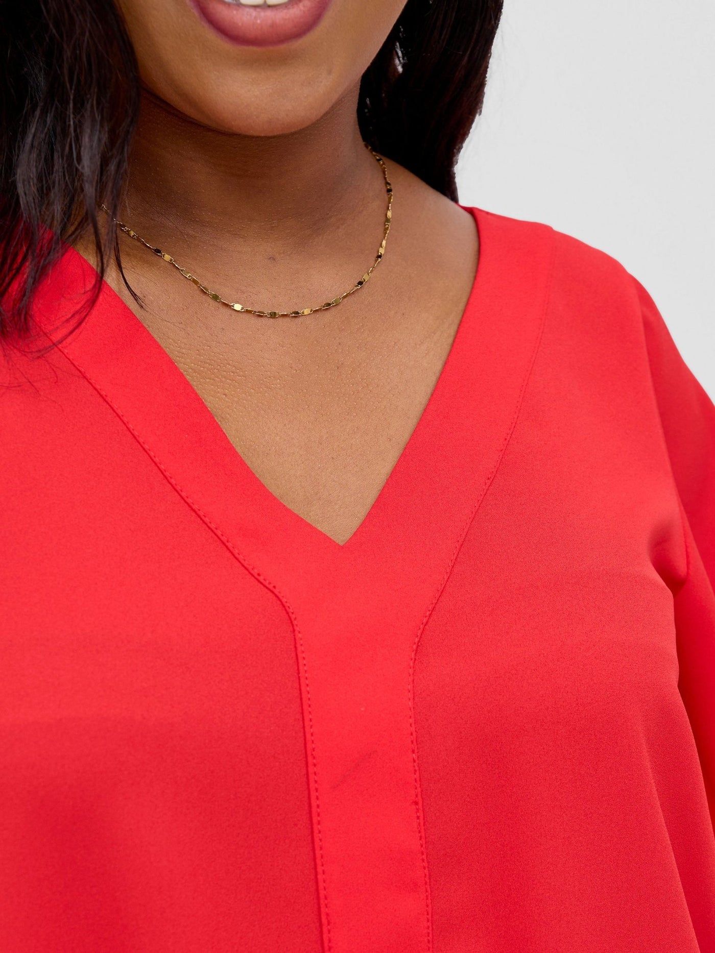 Vivo Hari Flared Sleeve Tunic - Red - Shopzetu