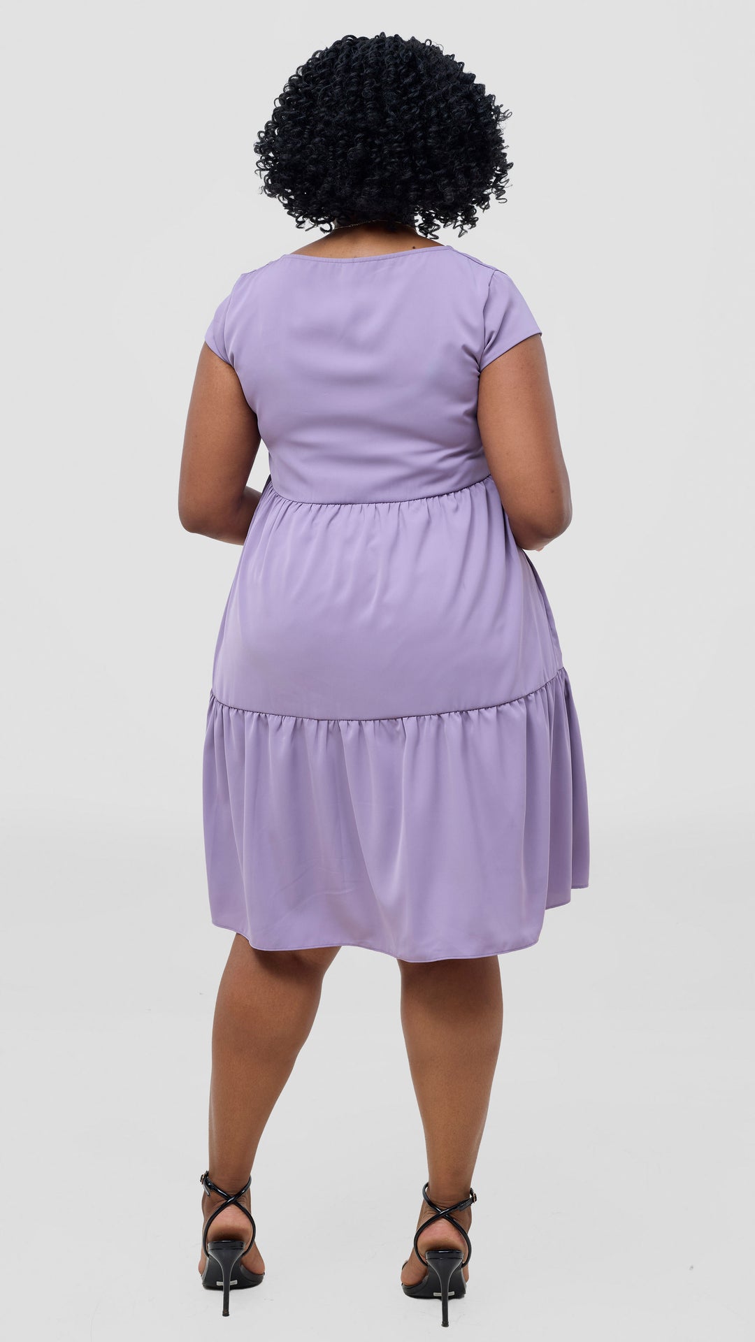 Vivo Pelia Round Neck Dress - Lilac