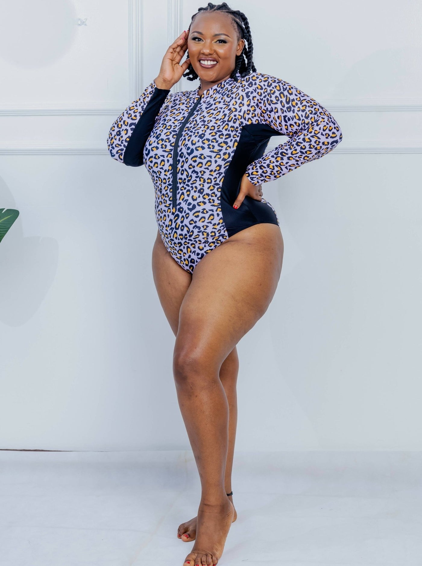 Shells Attic Swimwear Suit Monokini - Black / White Print - Shopzetu