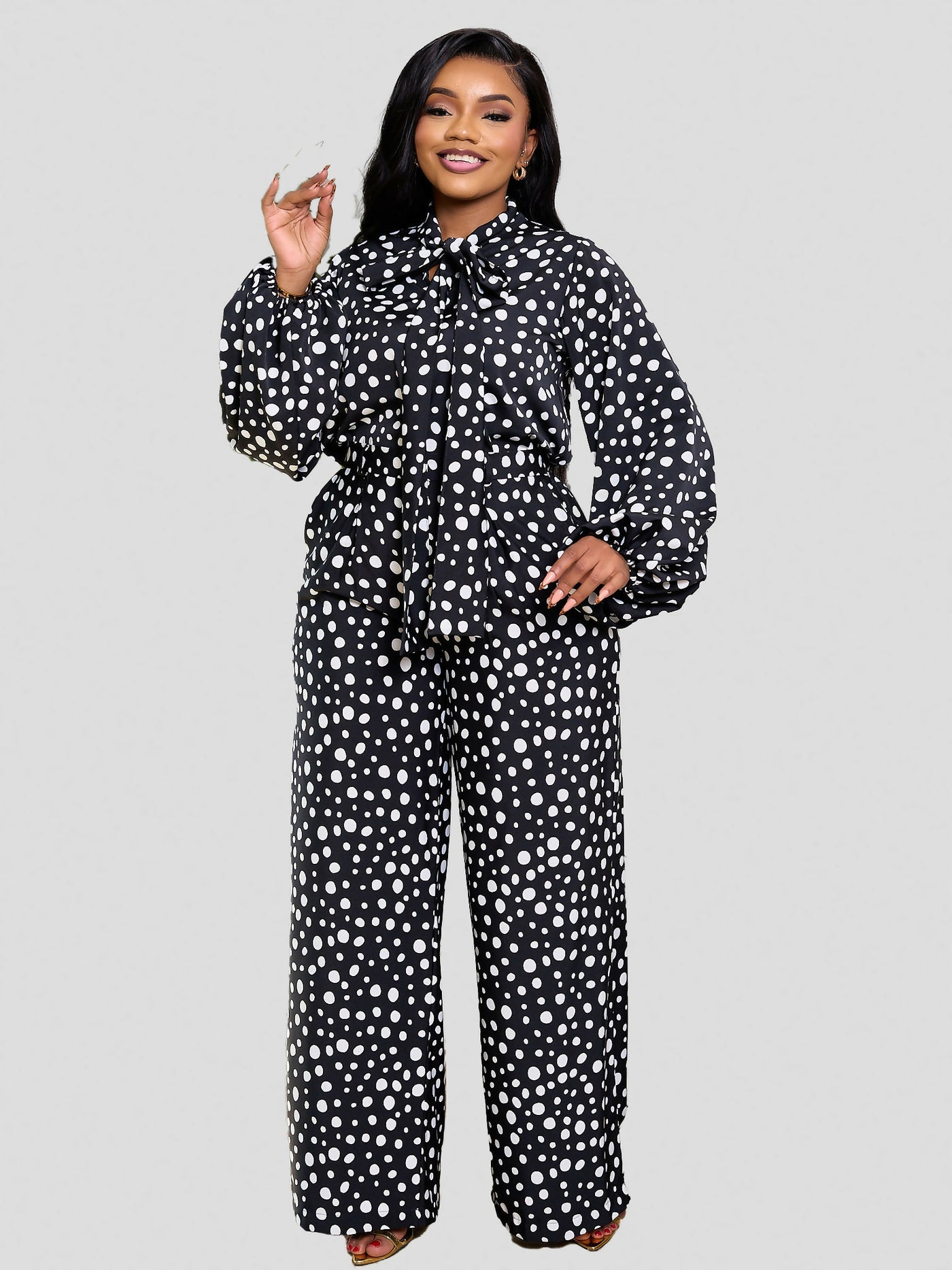 Plainchic Polka Dot Set - Black / White