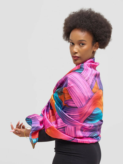 Ukiyo Lifestyle Silk Scarf - Pink Print - Shopzetu