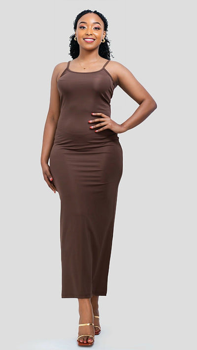 The Fashion Frenzy Luxe Bodycon - Brown - Shopzetu