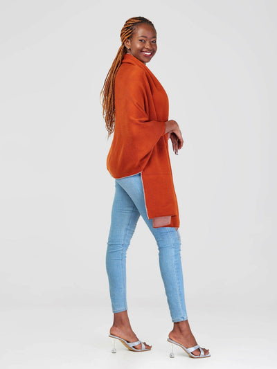 Anel's Knitwear Sassy Shawl - Rust - Shopzetu