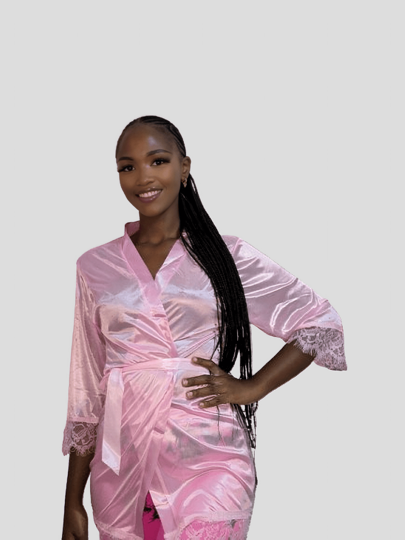 Warigia Creations Silk Gown - Pink - Shopzetu