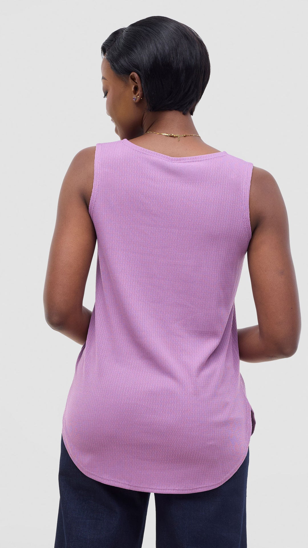 Vivo Chela Scalloped Sleeveless Top - Lilac