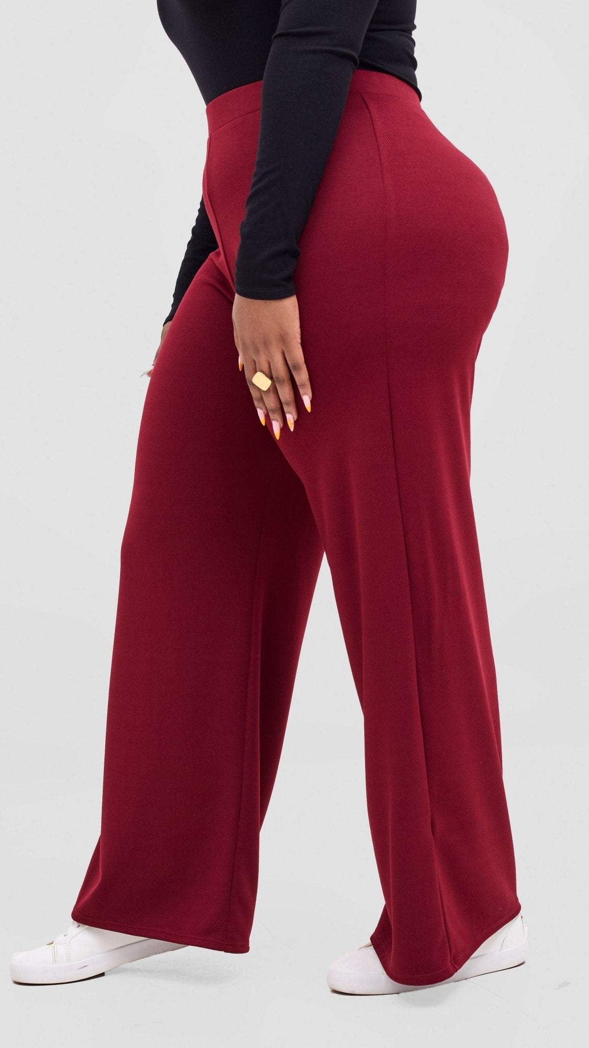Vivo Selah Pallazo Pants - Maroon - Shopzetu