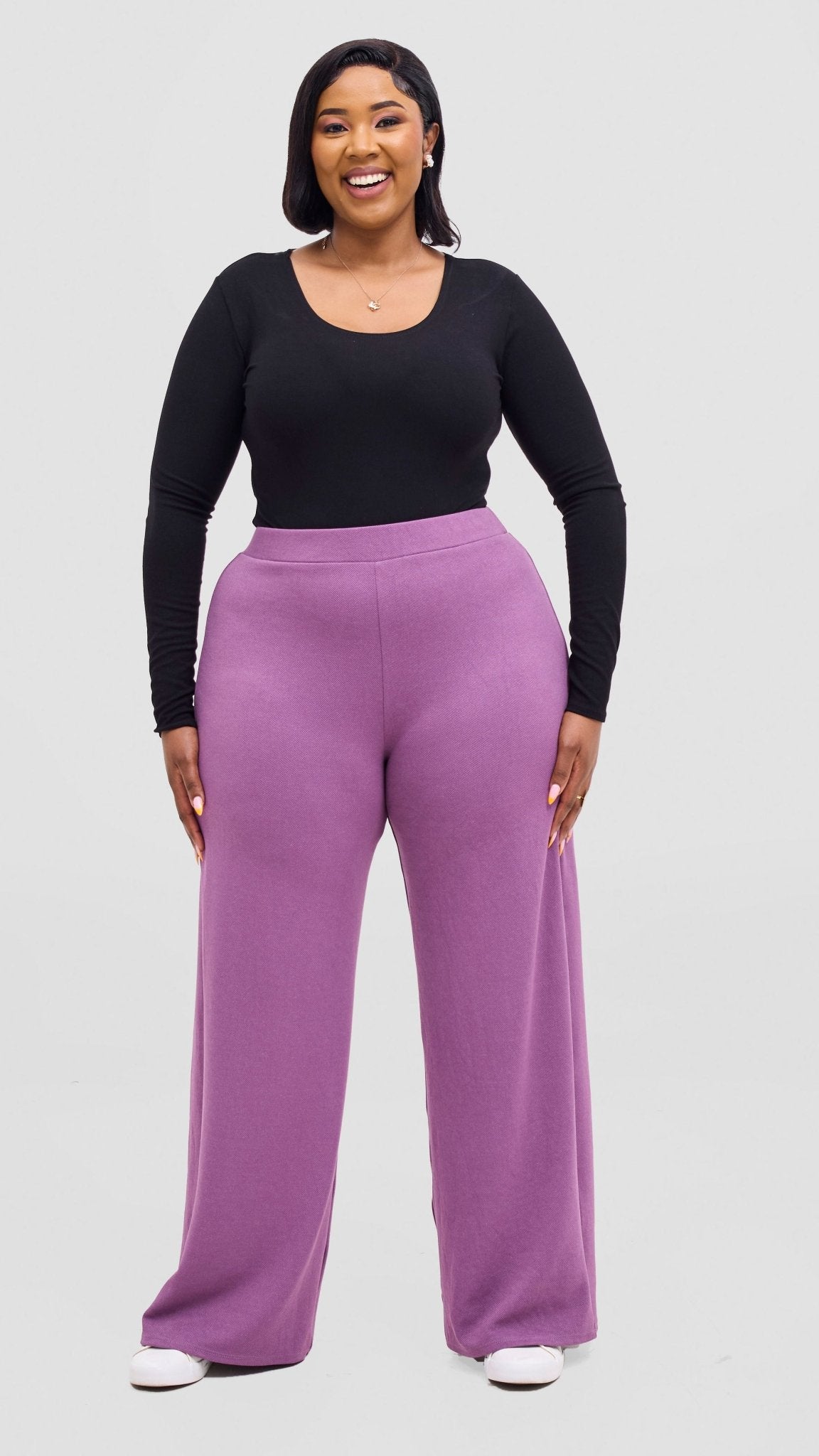 Vivo Selah Pallazo Pants - Lilac - Shopzetu
