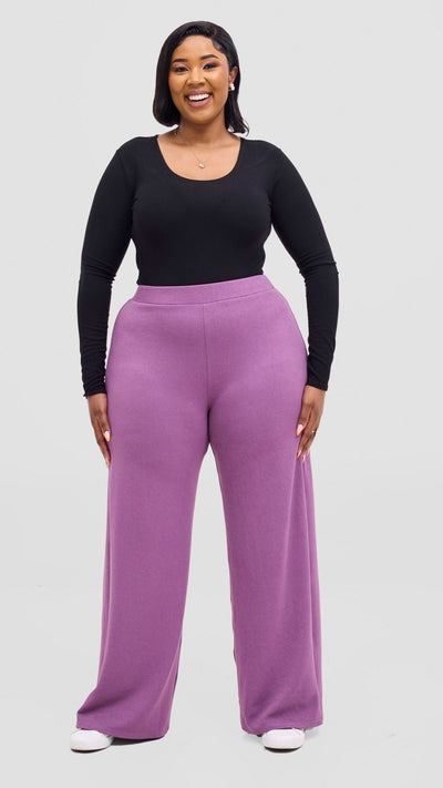 Vivo Selah Pallazo Pants - Lilac - Shopzetu