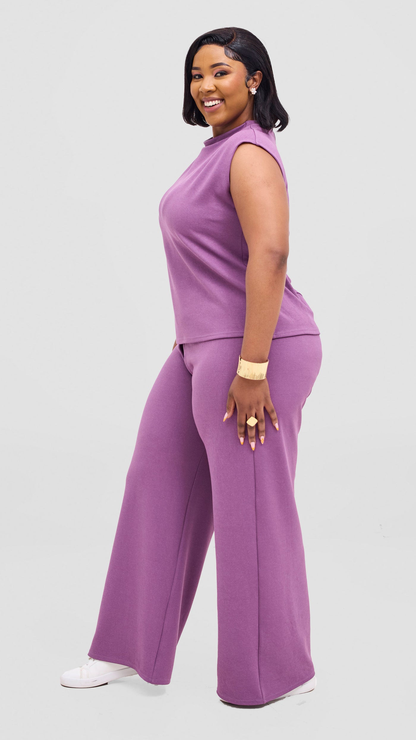 Vivo Selah Mock Neck Top - Lilac