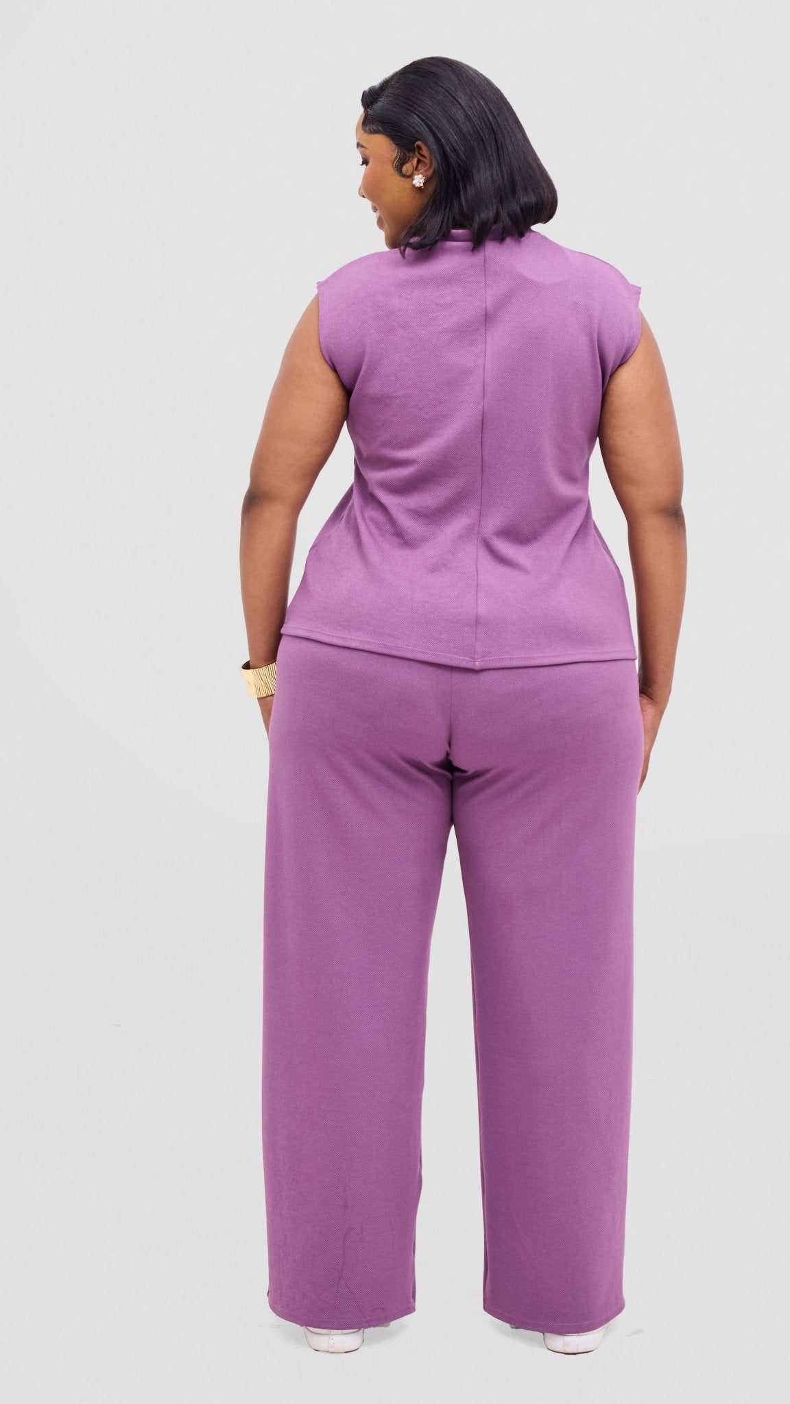 Vivo Selah Mock Neck Top - Lilac - Shopzetu