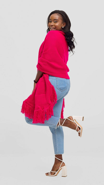 Anel's Diamond Poncho - Hot Pink - Shopzetu