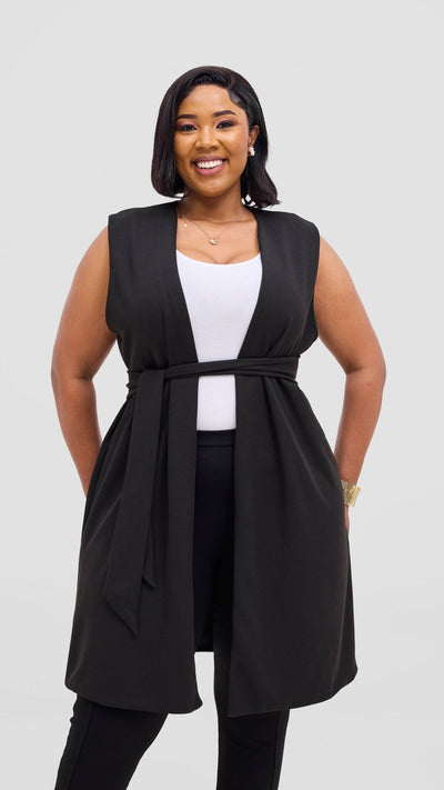 Vivo Selah Double Layered Coat - Black - Shopzetu