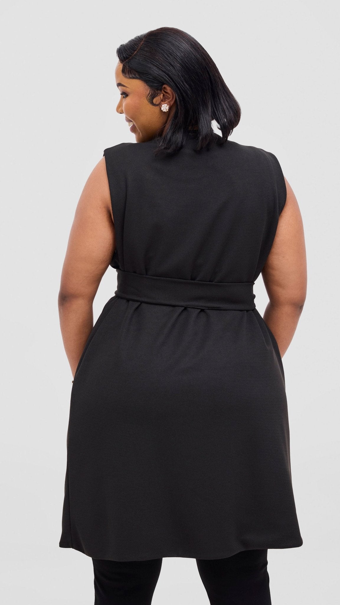 Vivo Selah Double Layered Coat - Black - Shopzetu