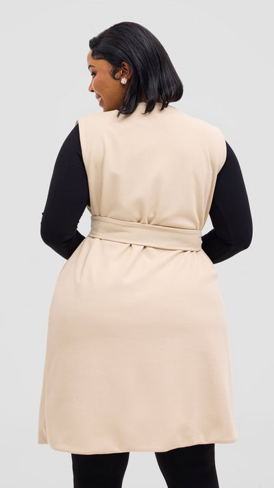 Vivo Selah Double Layered Coat - Beige - Shopzetu