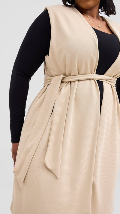 Vivo Selah Double Layered Coat - Beige - Shopzetu
