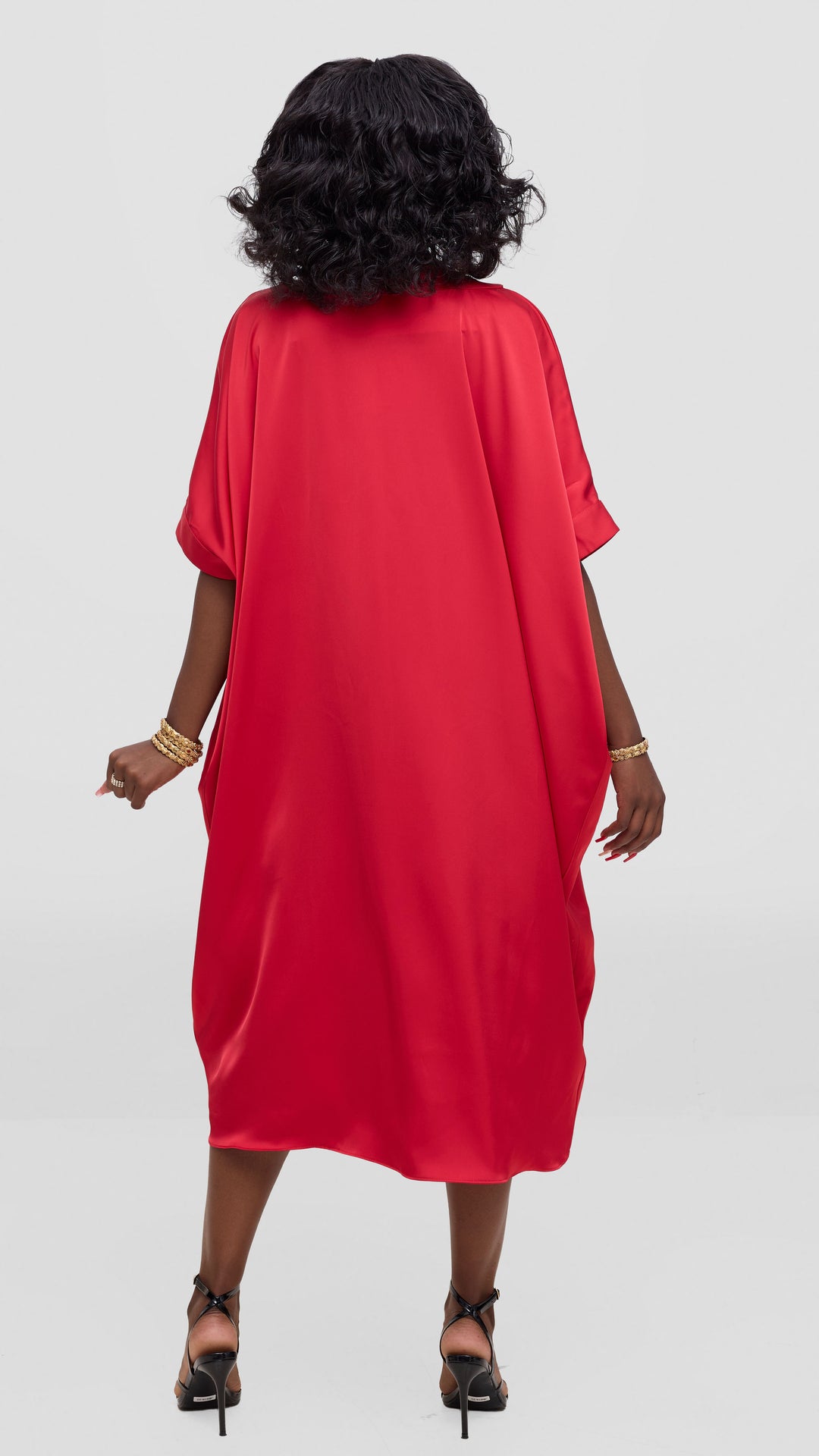 Vivo liora Satin Midi Dress - Red