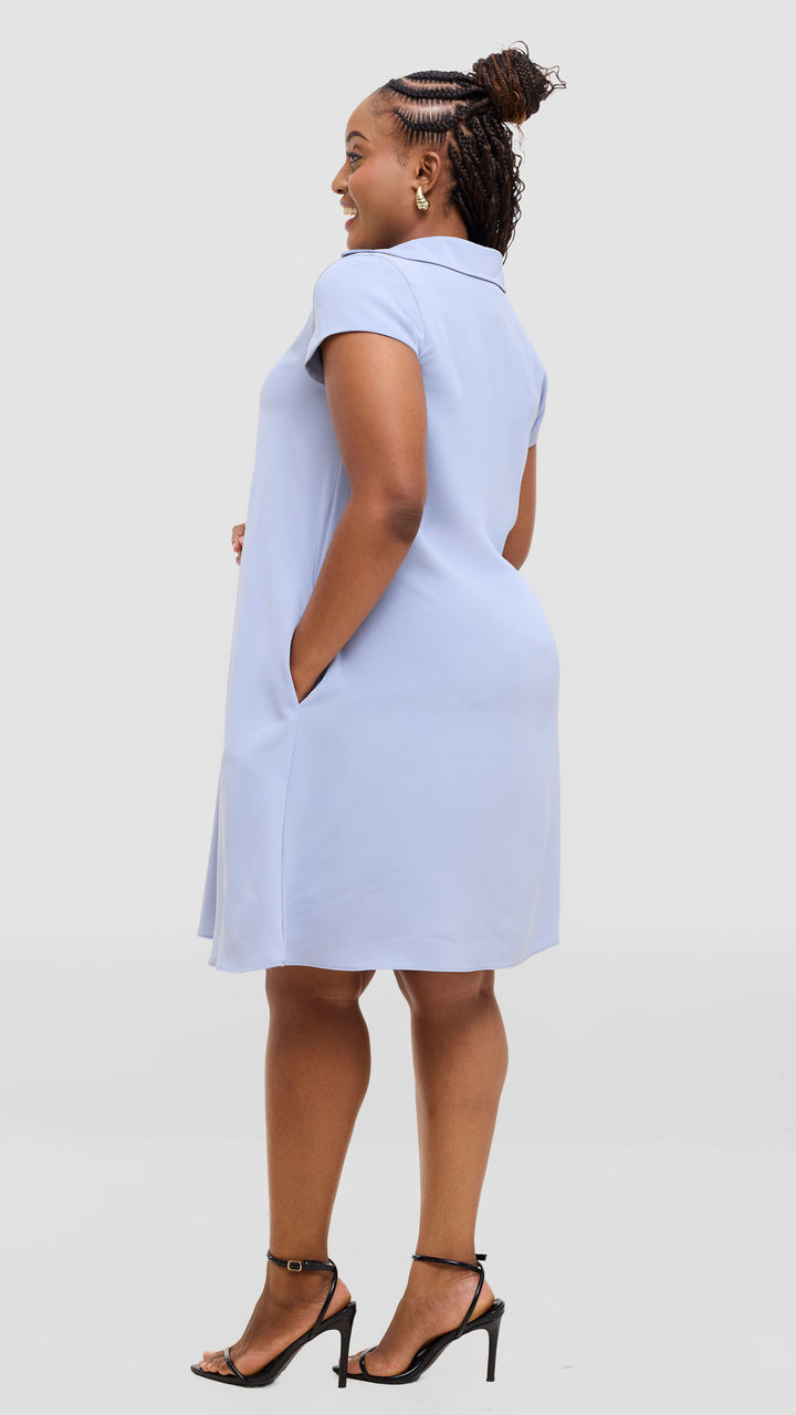 Vivo Yumi Cap Sleeve Dress In Crepe - Light Grey