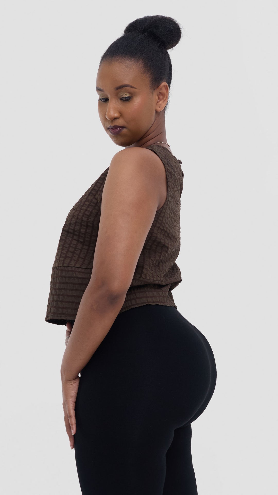 Safari by Vivo Zehra Sleeveless Boxy Top - Brown