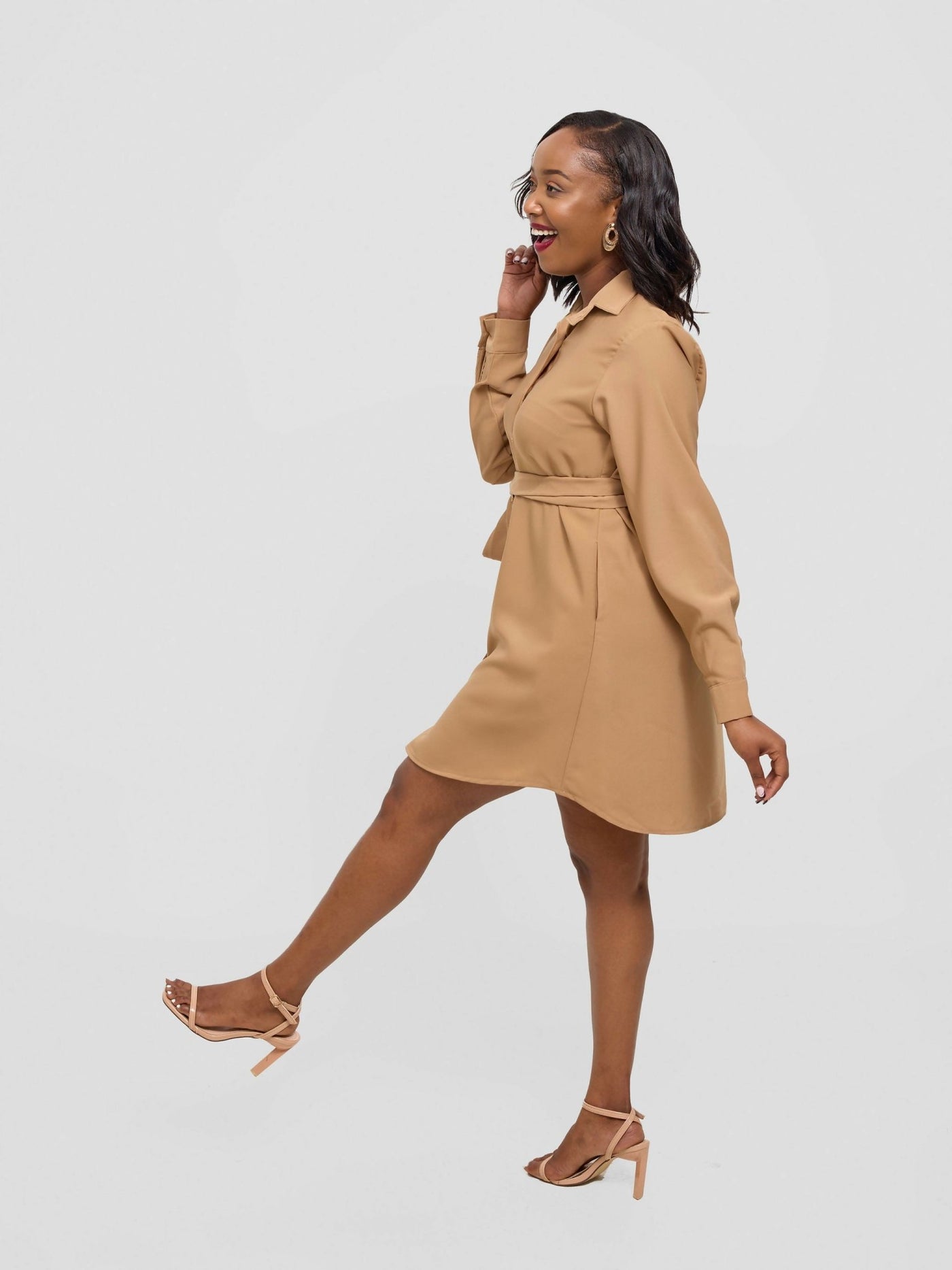 Mnubistyle Cappuccino Dress - Beige - Shopzetu
