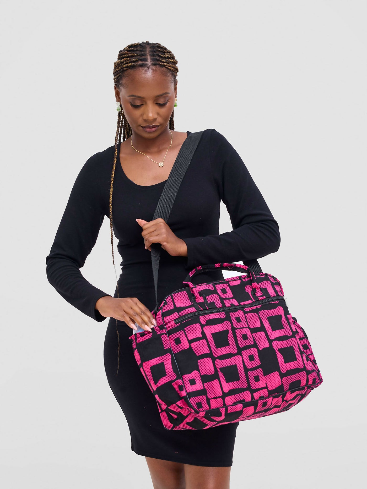 Ankara Artifacts Tolu 2.0 Diaper Bag - Pink - Shopzetu