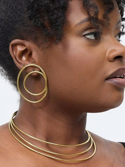 Purely Brass Ahadi Choker - Brass - Shopzetu
