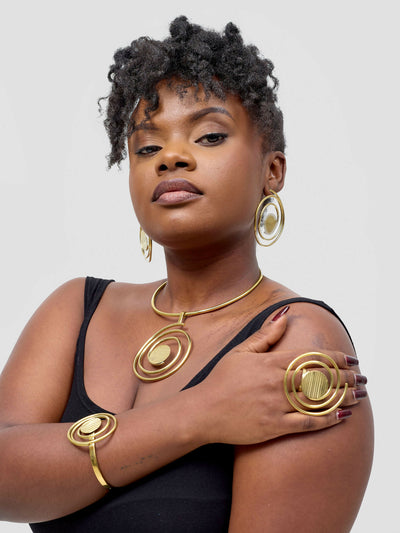 Purely Brass Kibali Jewelry Set - Brass - Shopzetu