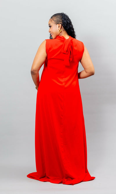 African Yuva Marya Shift Dress - Red - Shopzetu