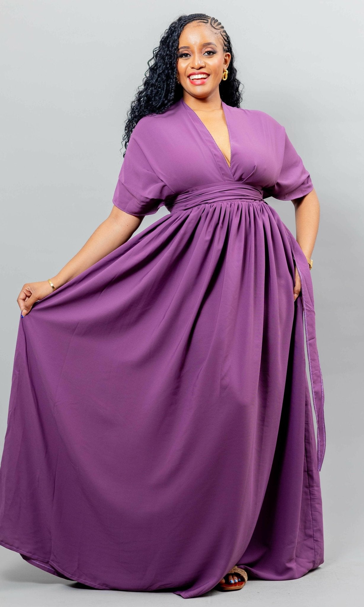 African Yuva Meadow Infinity Dress - Purple - Shopzetu