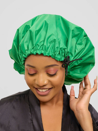 Satin Revolution Satin Lined Shower Bonnet - Green - Shopzetu