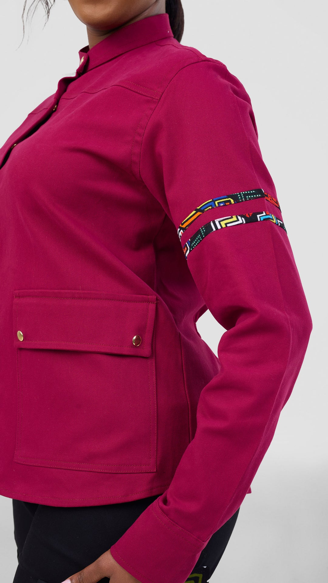 Home of Calor Ladies Shacket Top - Burgundy