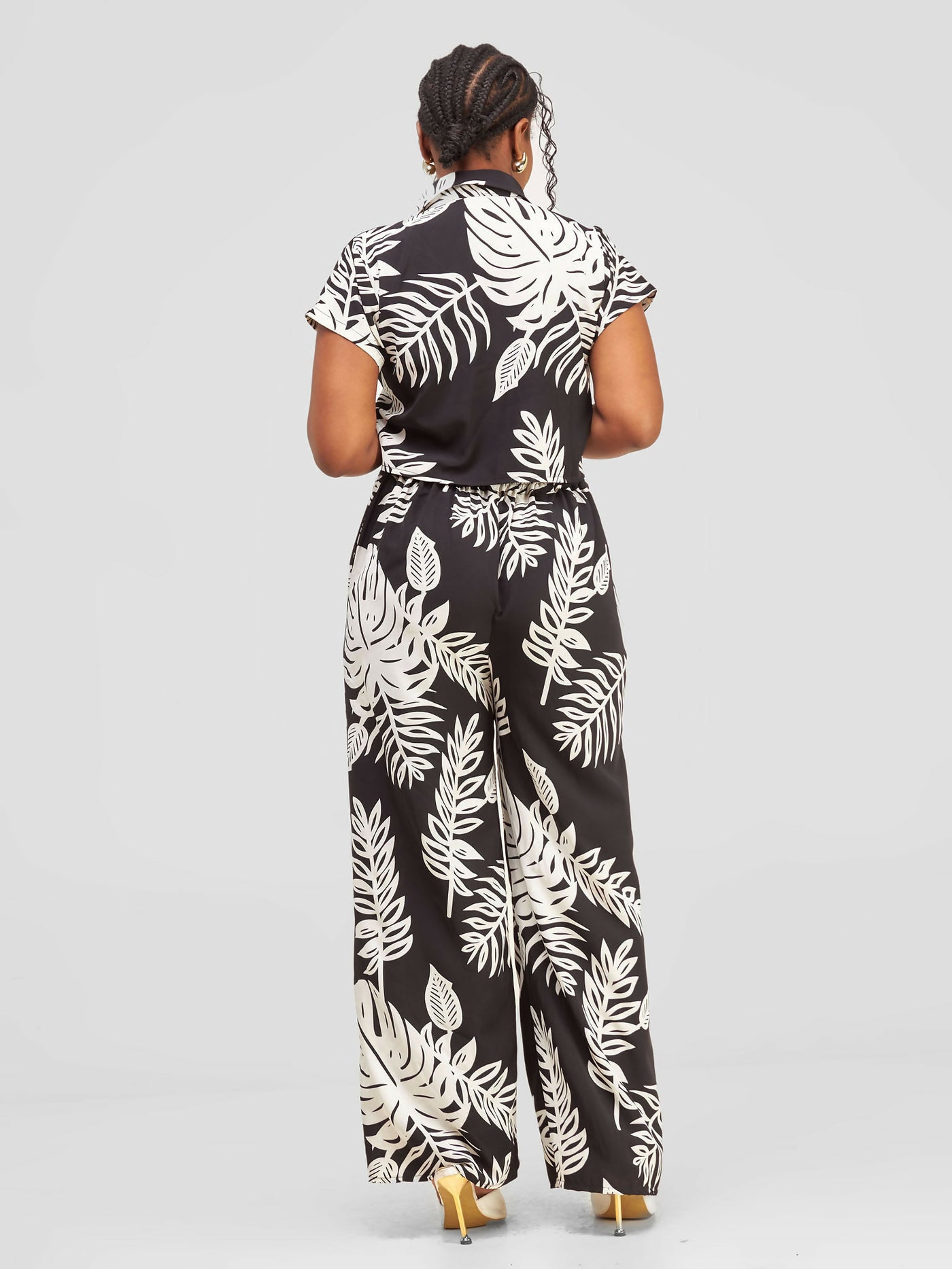 Kimono World Maua Two Piece Set - Black / White Print - Shopzetu